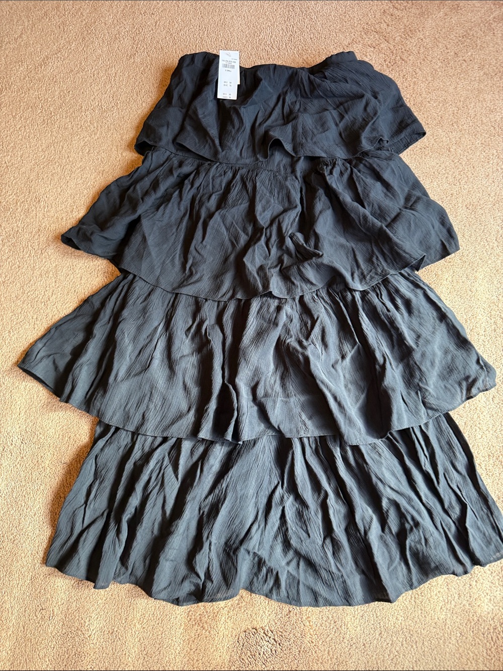 Abercrombie & Fitch Black Tiered Maxi Skirt